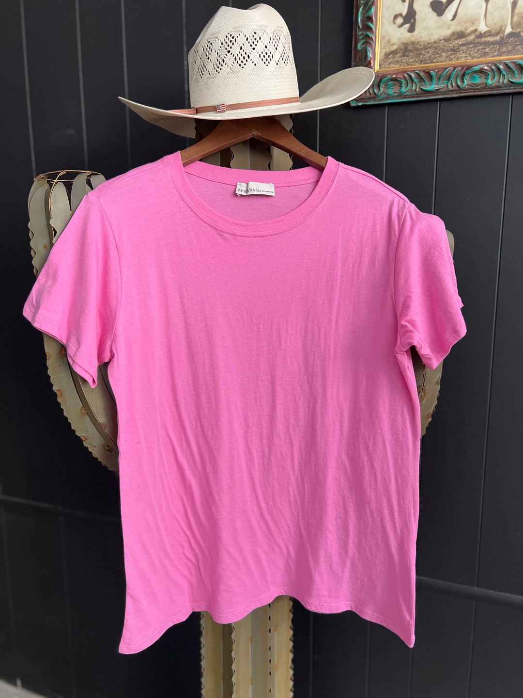 Zenana Cotton Boyfriend Round Neck Basic Tee