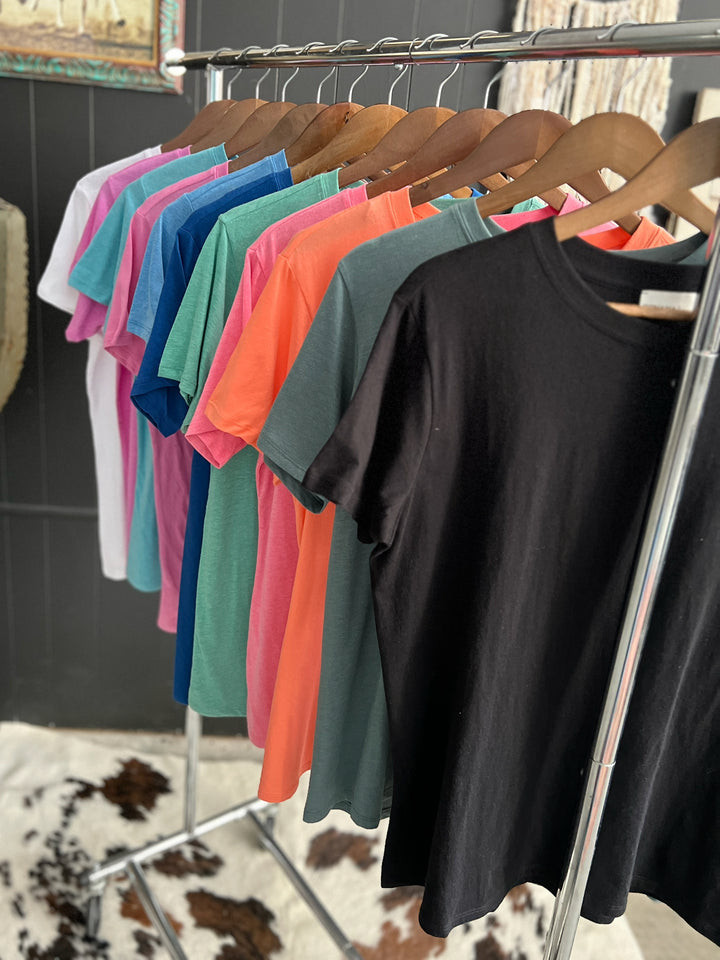 Zenana Cotton Boyfriend Round Neck Basic Tee