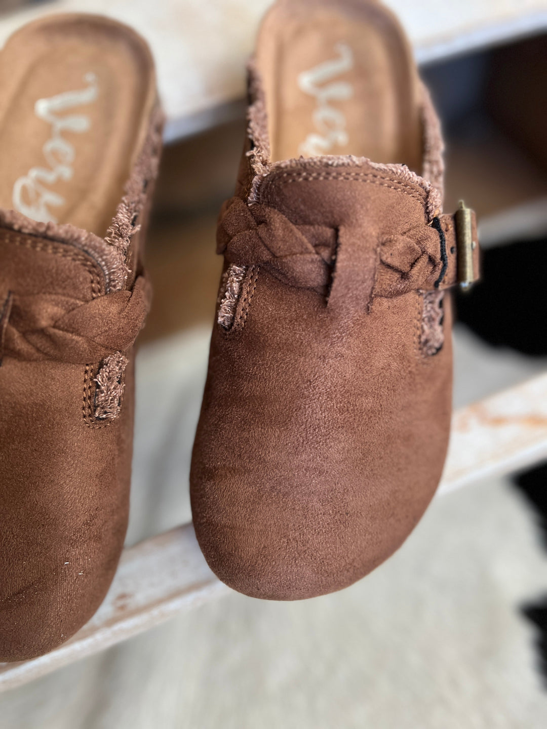 Iris Brown Braided Clogs | gussieduponline