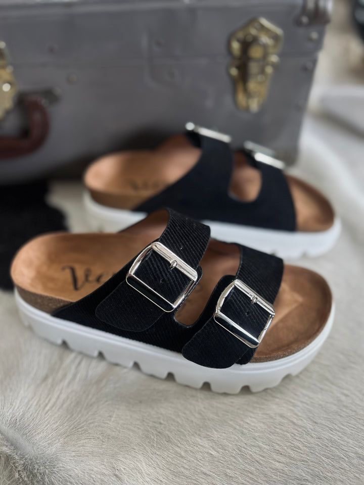 Jazmin Black Platform Sandals