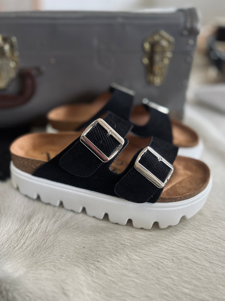 Jazmin Black Platform Sandals