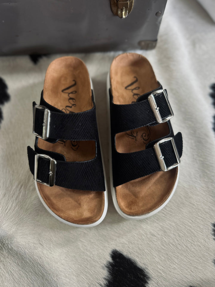 Jazmin Black Platform Sandals