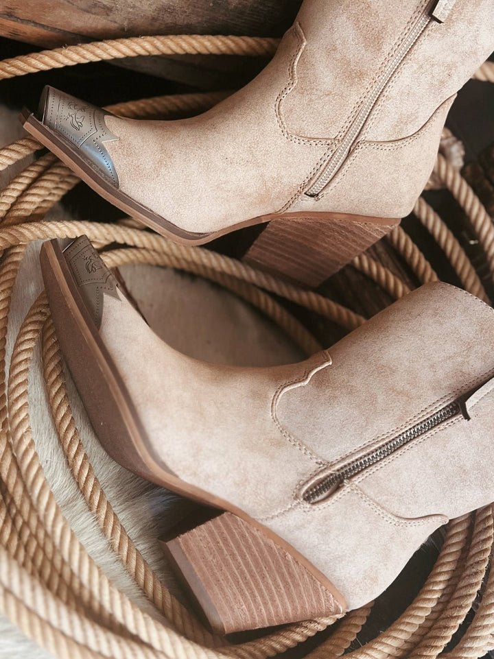 Jimi Nude Booties | gussieduponline