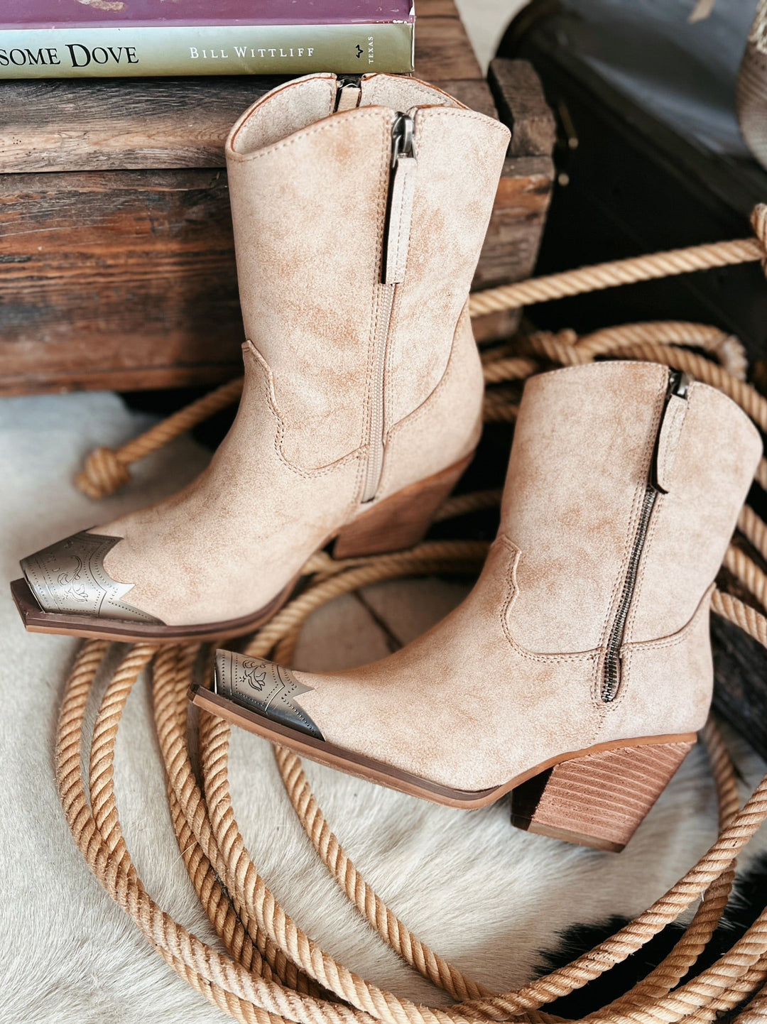 Jimi Nude Booties | gussieduponline