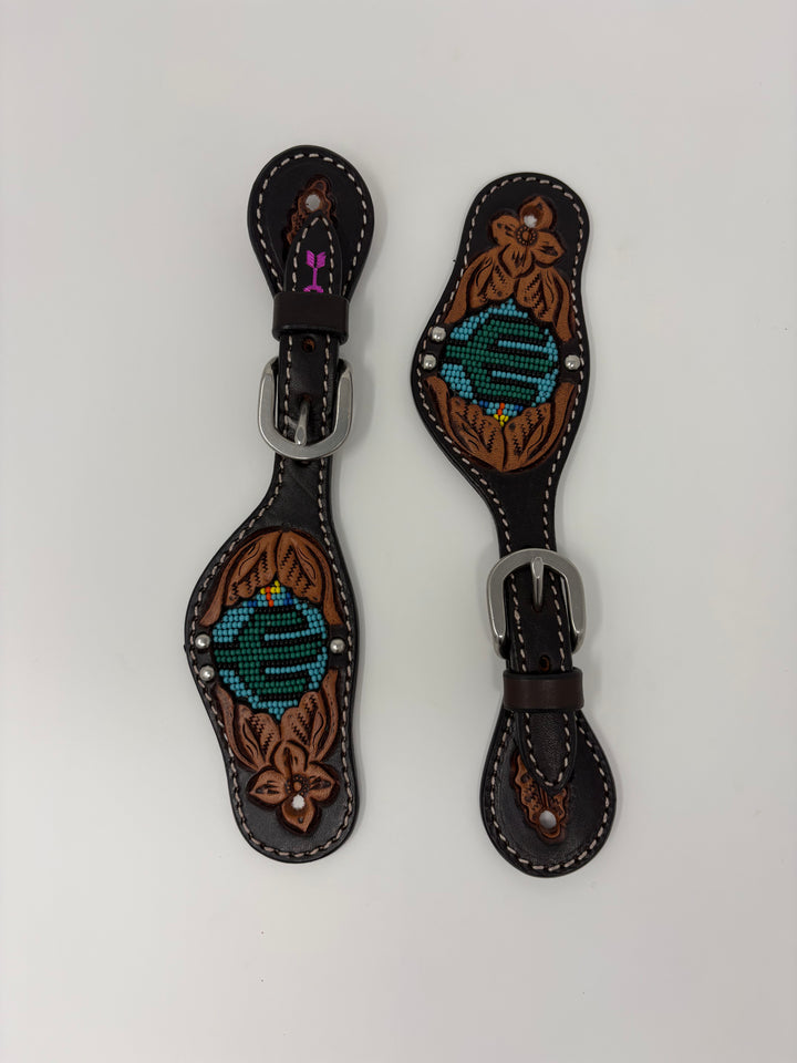 KIDS Rafter T Ranch Beaded Cactus Spur Straps