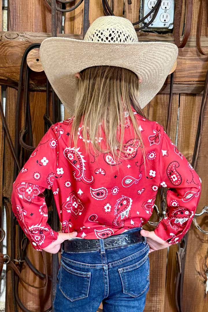 KIDS Sterling Kreek Bandana Babe Button Up