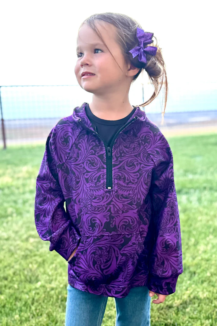 KIDS  Purple & Black Tailgate Party Pullover