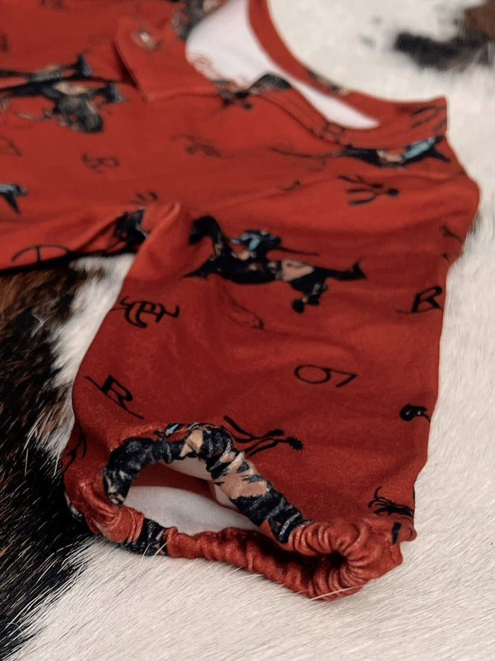 Kid's Vintage Bronc Red Jumpsuit | gussieduponline