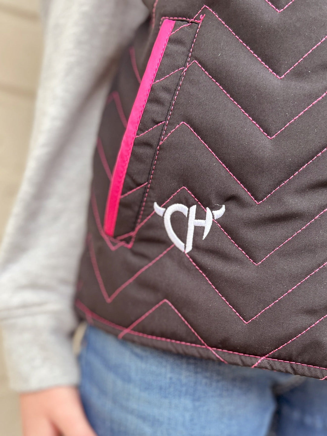 Kids Horse Quilted Black Vest | gussieduponline