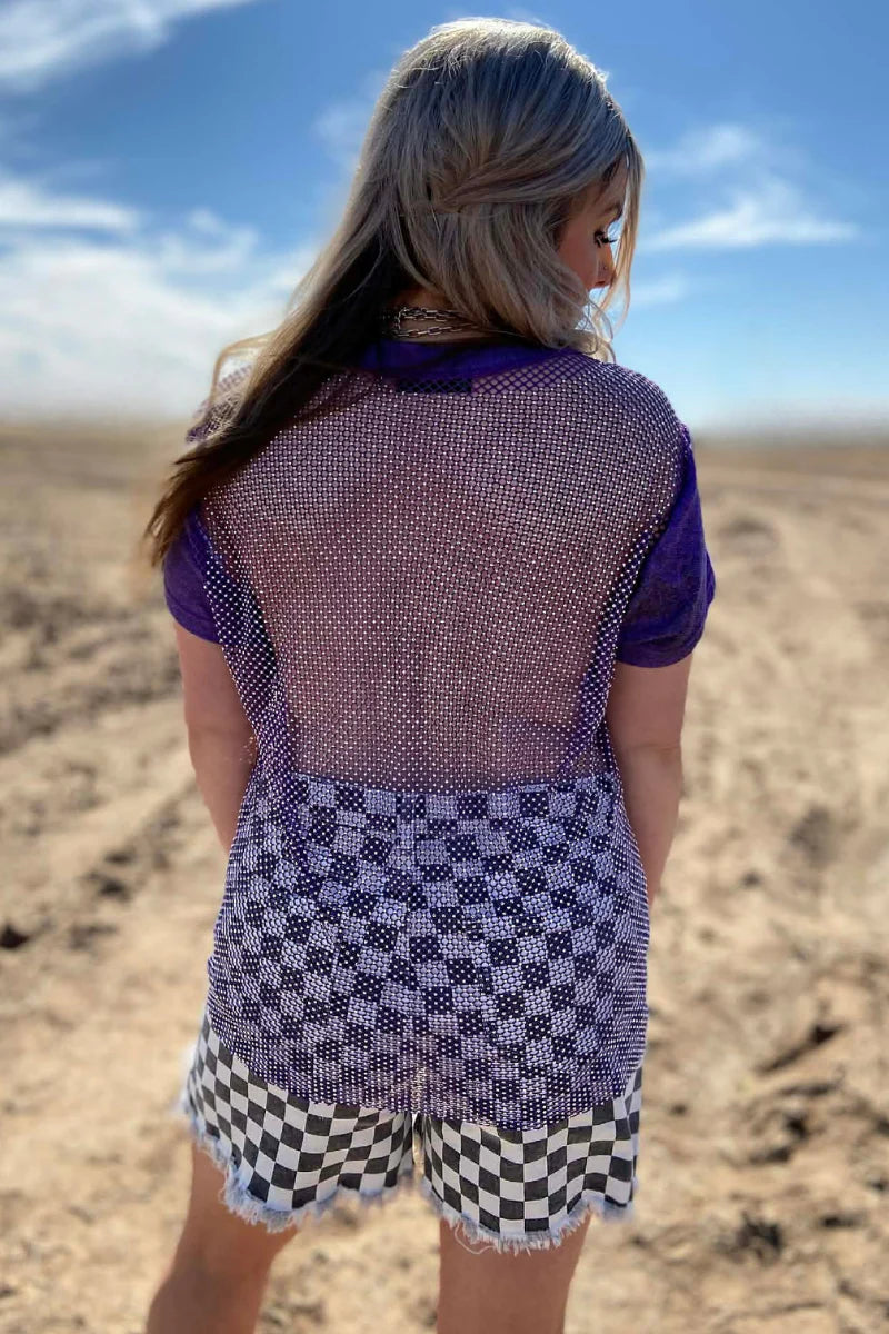 Sterling Kreek Checkered Denim Shorts