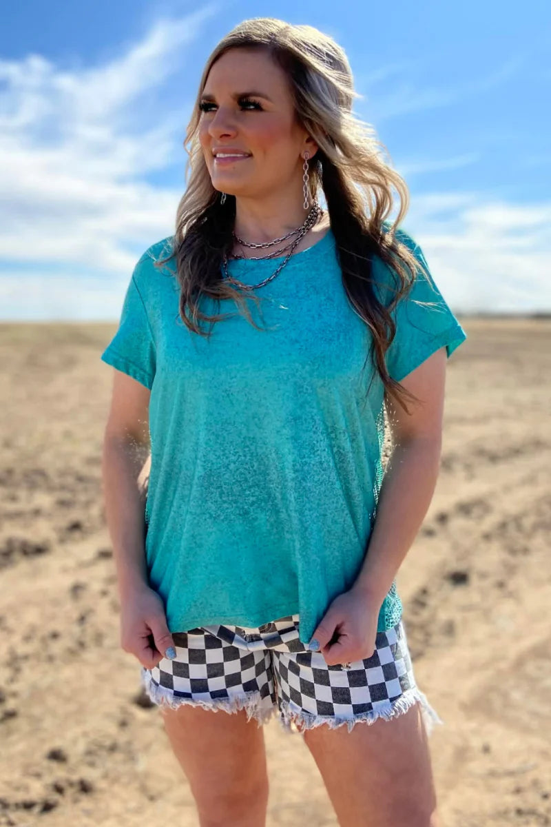 Sterling Kreek Checkered Denim Shorts