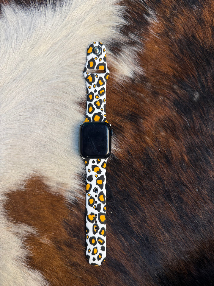 Leopard Print Silicone Apple Watch Band