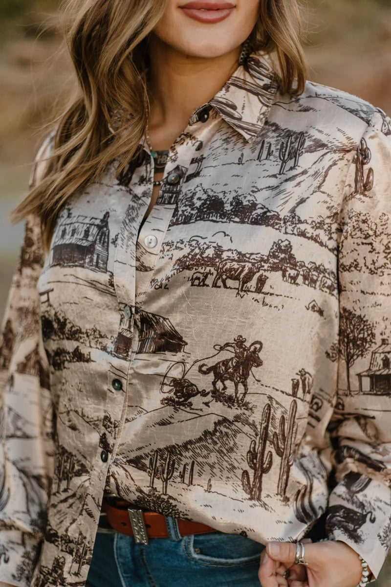 Sterling Kreek Life On The Ranch Button Up
