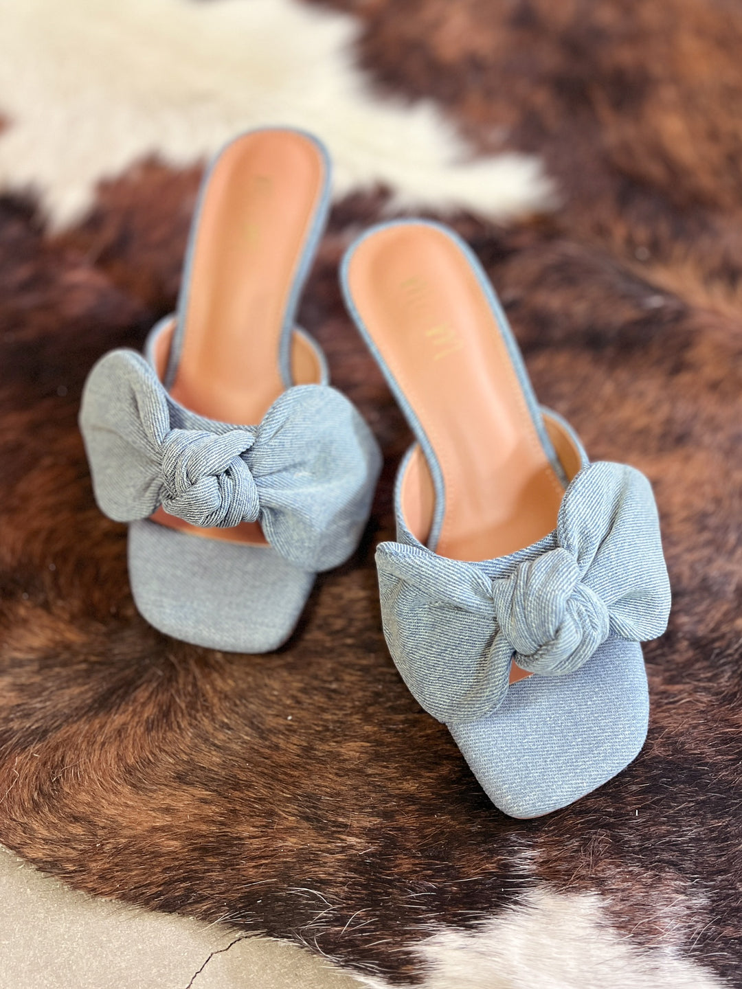 Miim Hannah Denim Bow Kitten Heel