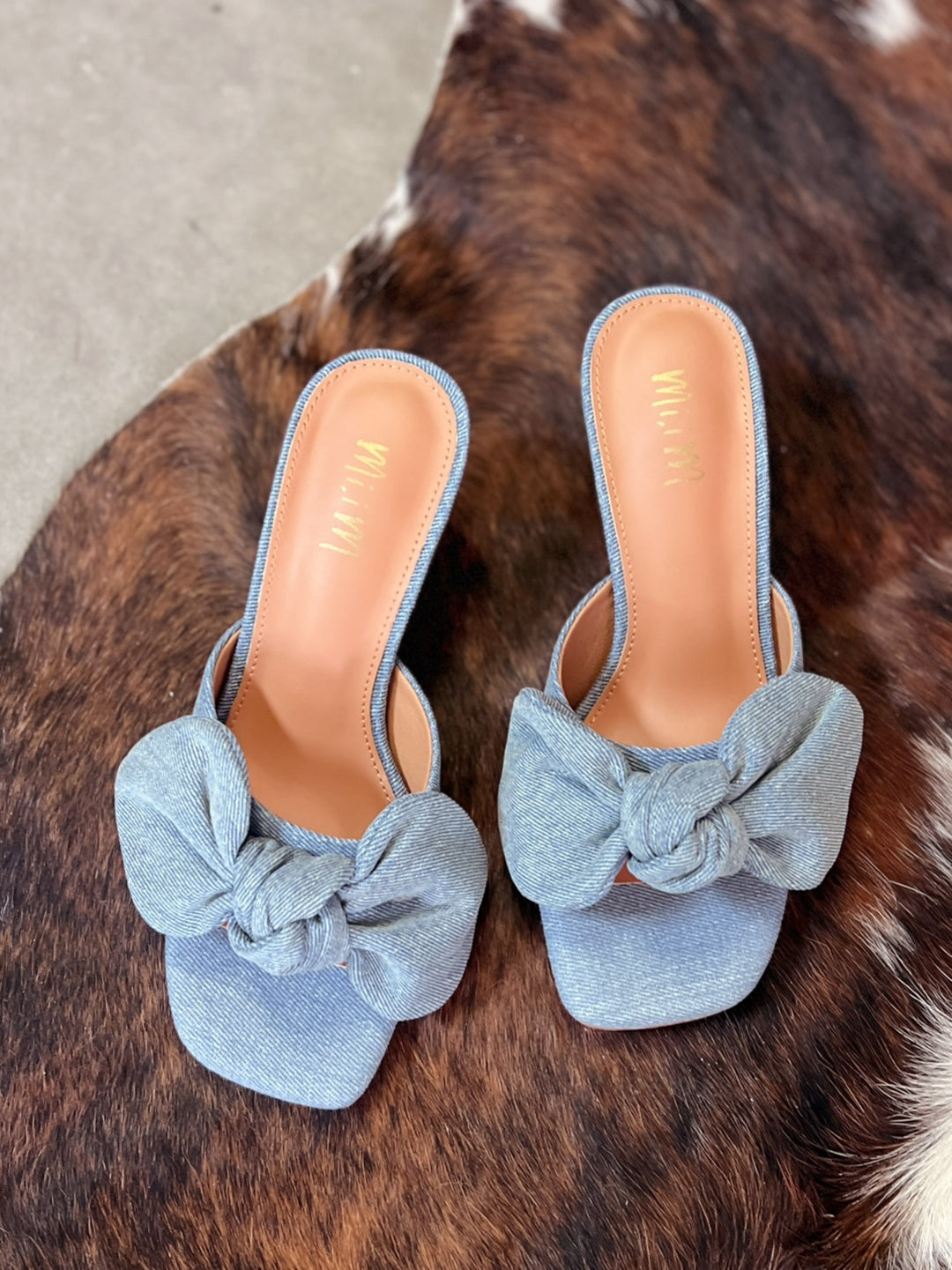Miim Hannah Denim Bow Kitten Heel