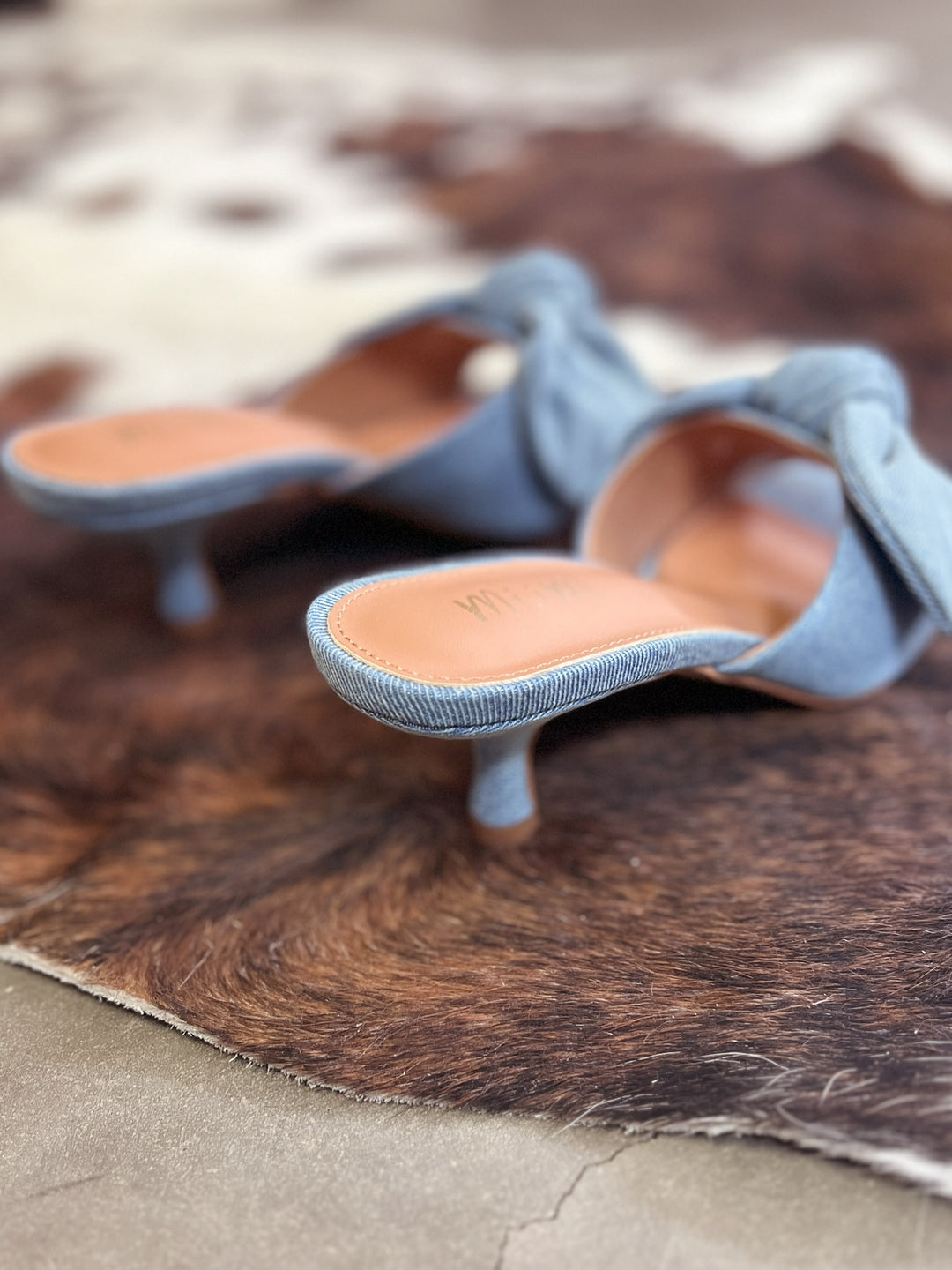 Miim Hannah Denim Bow Kitten Heel