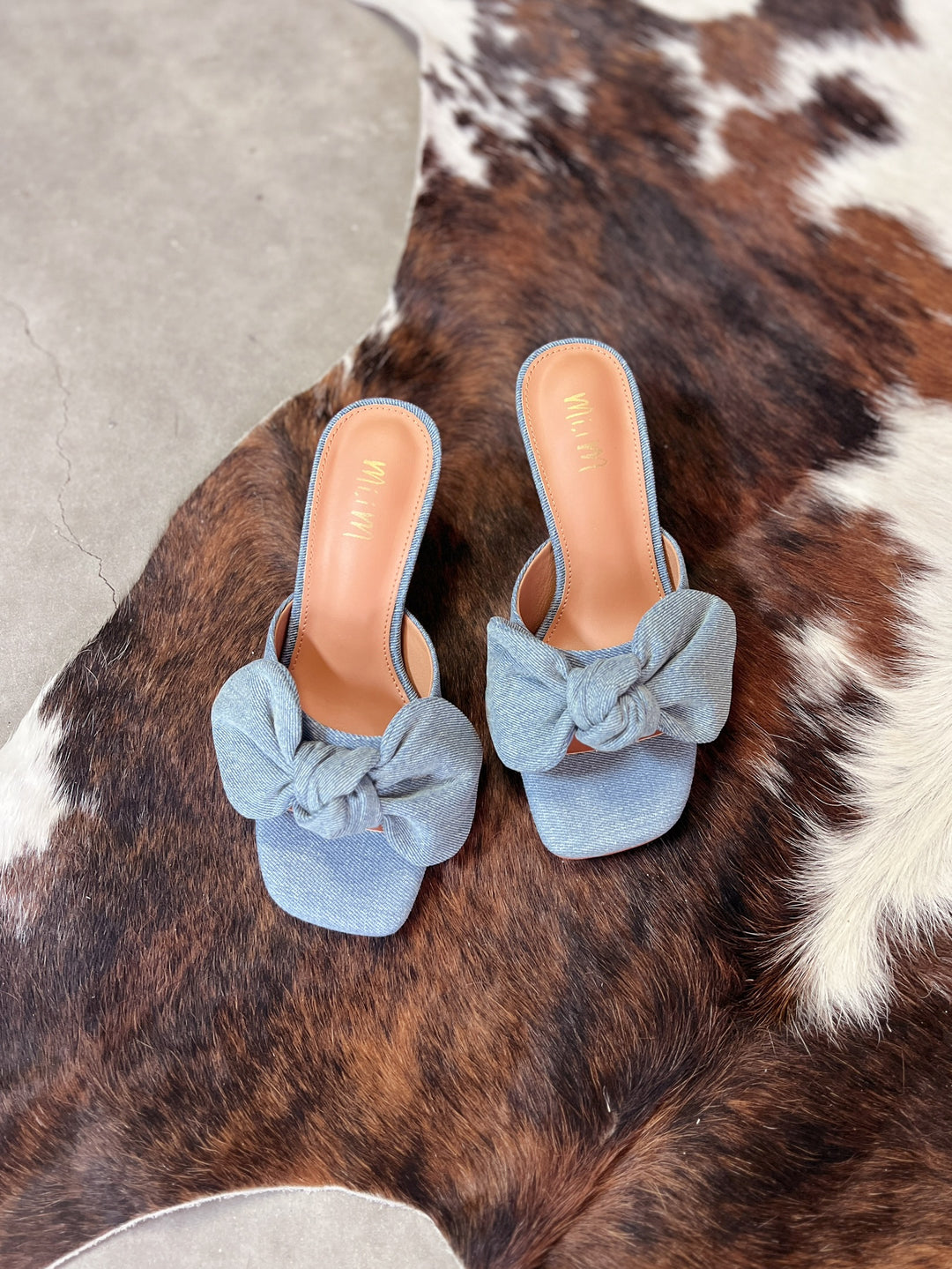 Miim Hannah Denim Bow Kitten Heel
