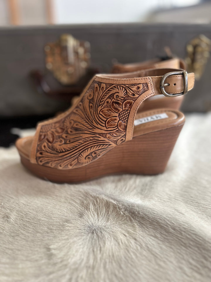Myra Mila's Trail Tooled Wedge Sandals*