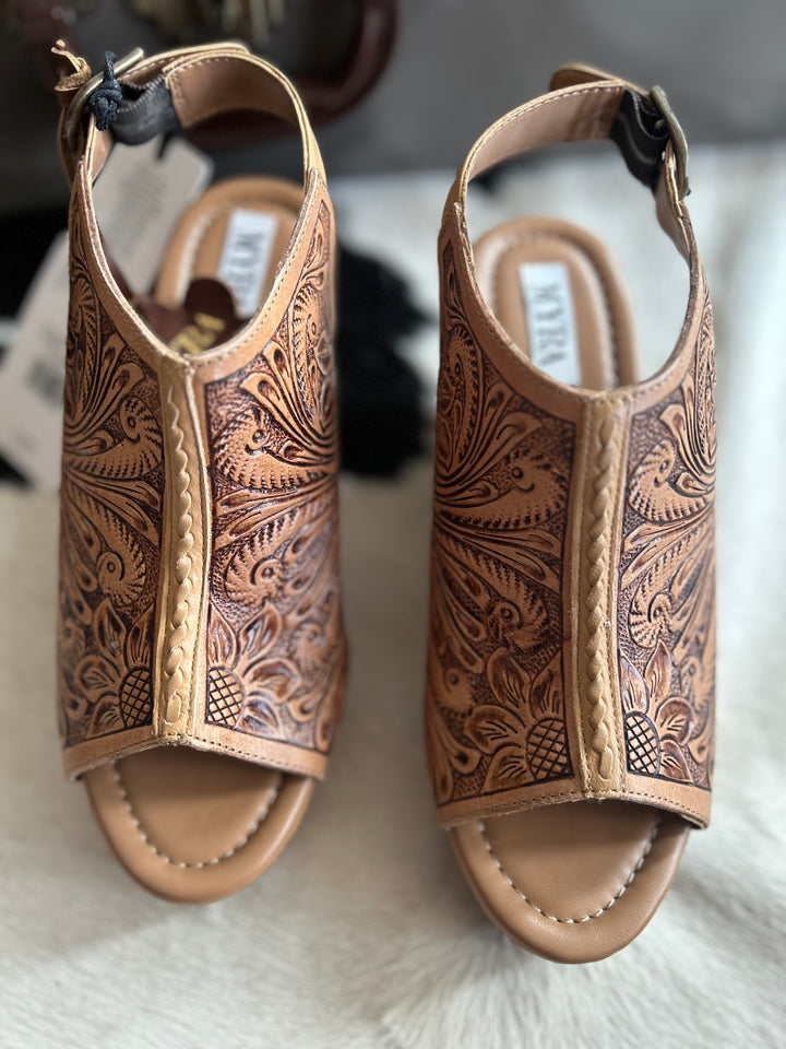 Myra Mila's Trail Tooled Wedge Sandals*