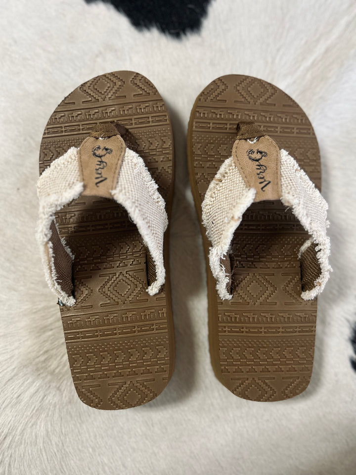 Natural Brexly Aztec Flip Flops*