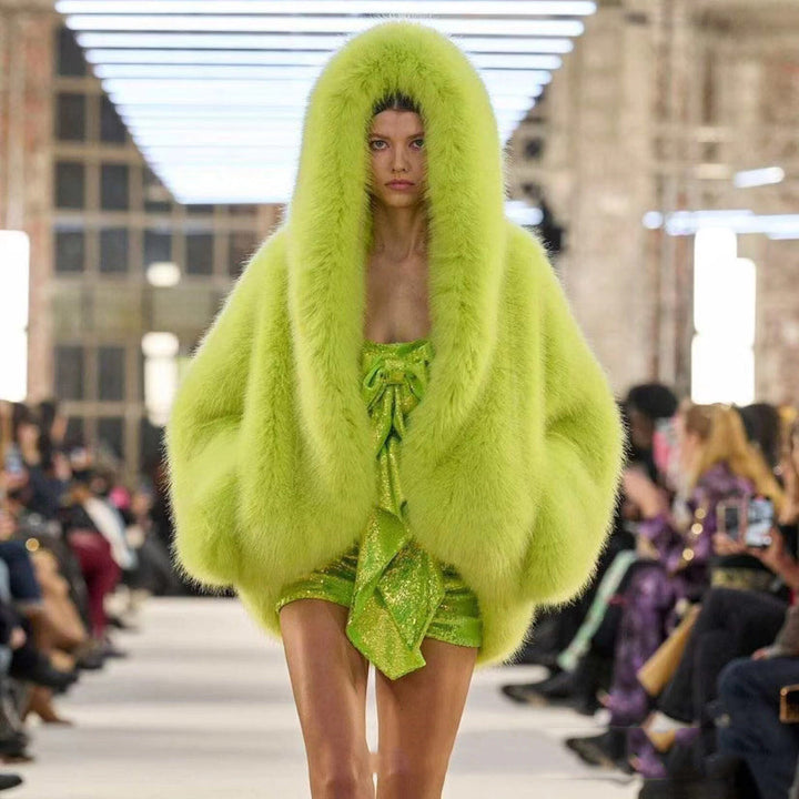 Stella - Comfy Hooded Long Sleeve Faux Coat