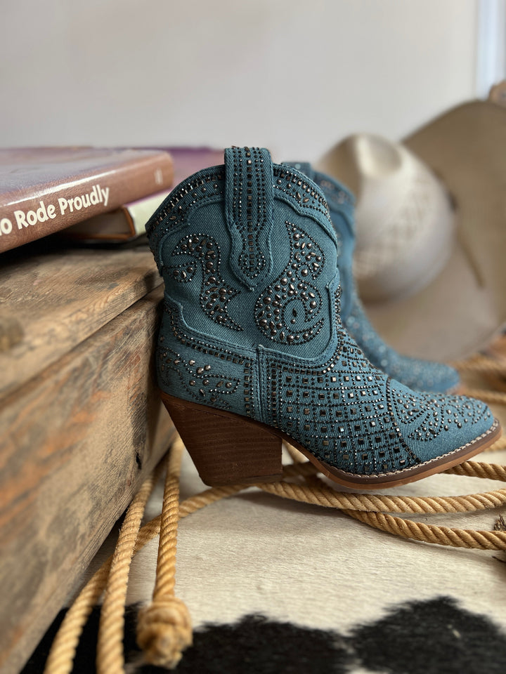 On My Own Denim Booties | gussieduponline