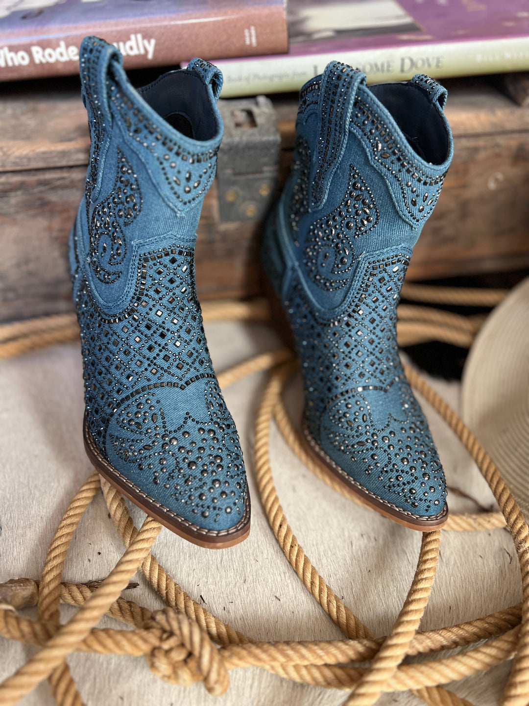 On My Own Denim Booties | gussieduponline