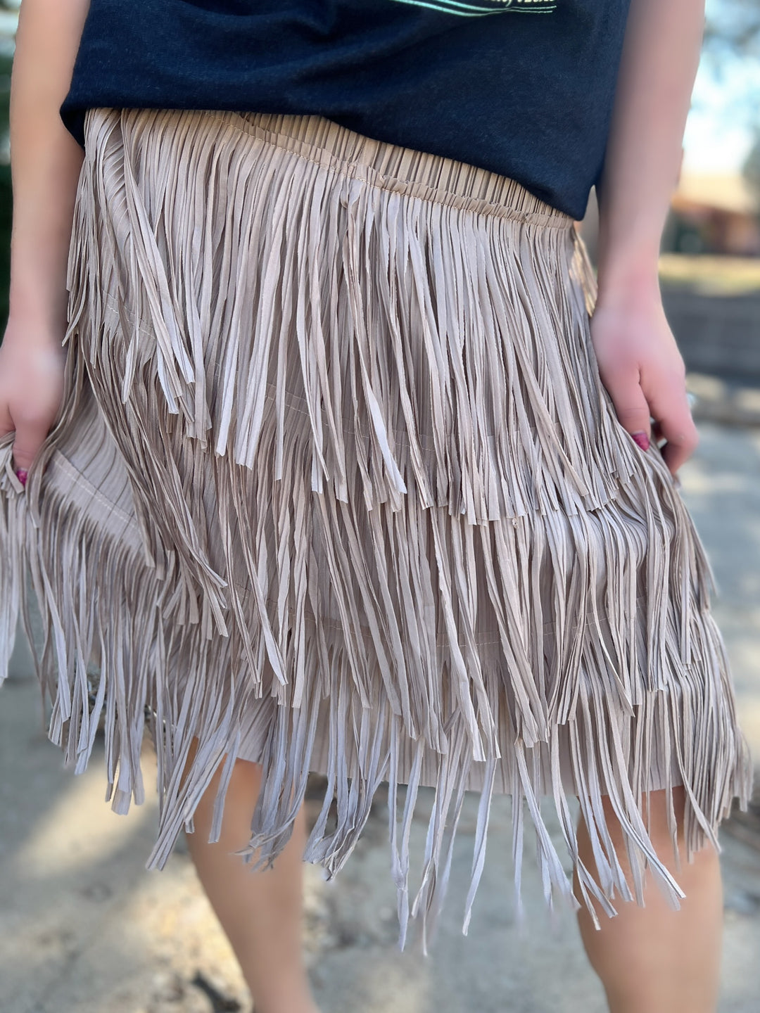 Origami Fringe Lightweight Skirt - 2 Colors*