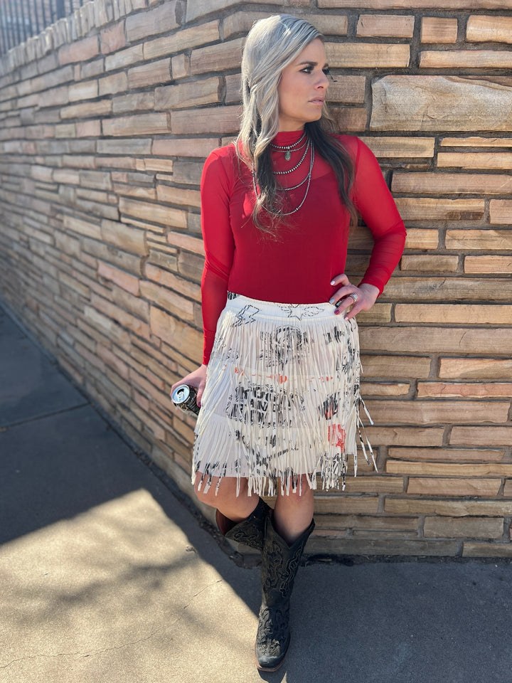 Origami Rock N Roll Lightweight Fringe Skirt*