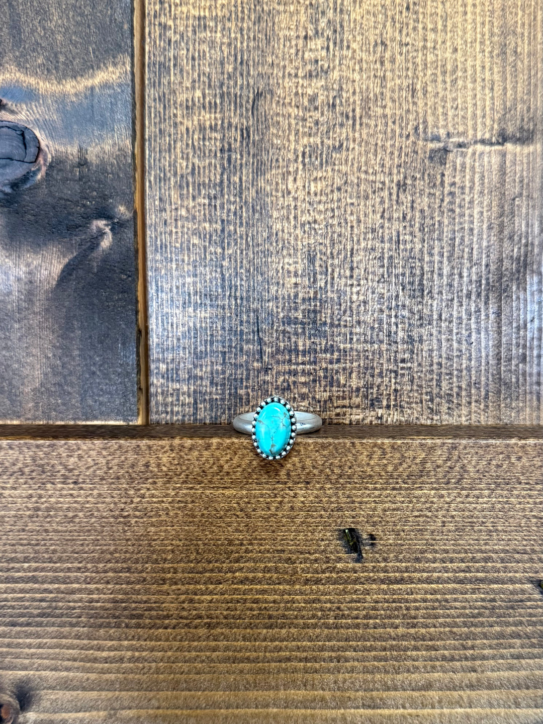 Oval Turquoise Adjustable Ring