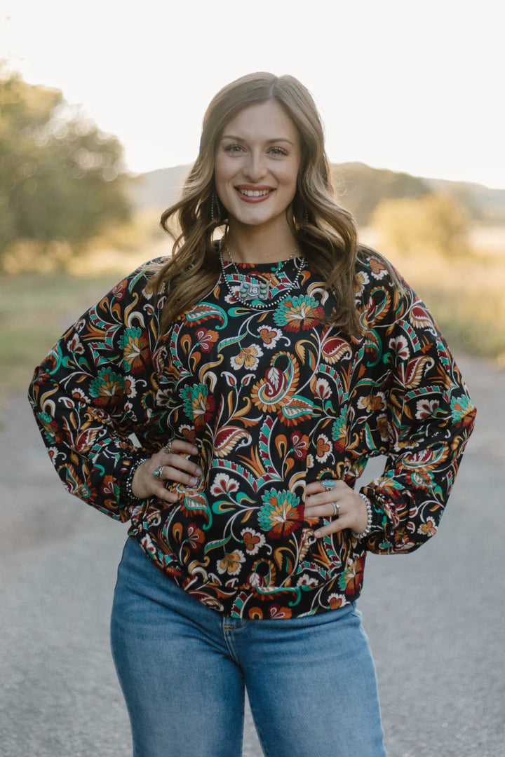 Sterling Kreek Painted Paisley Top