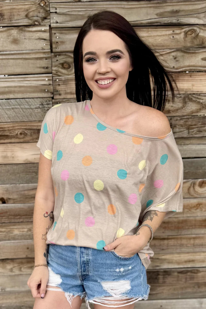 Sterling Kreek Pastel Polka Top