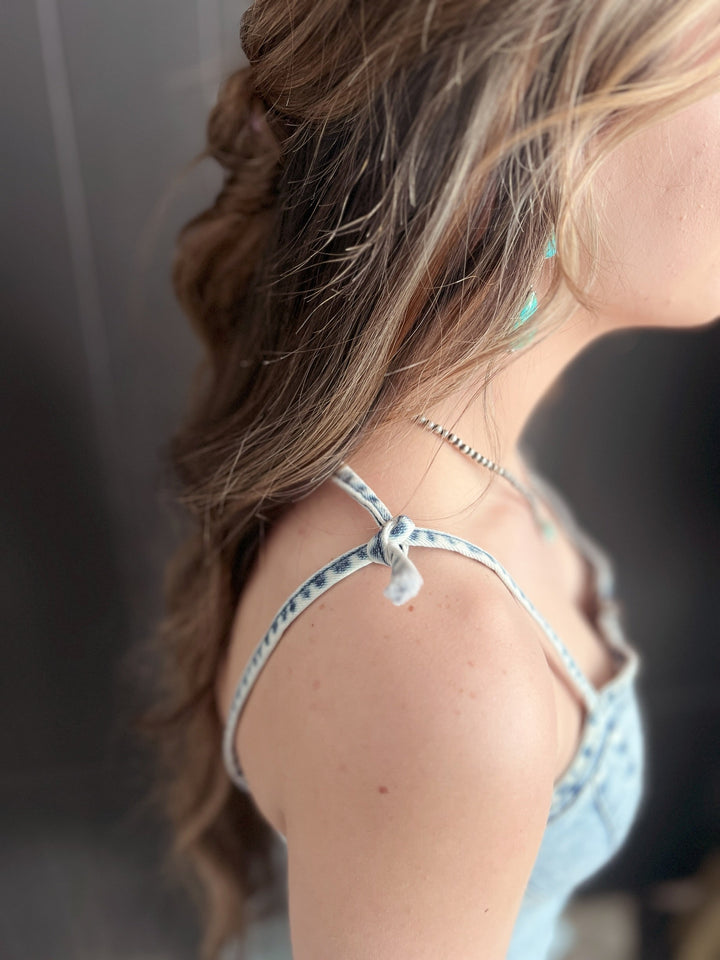 Patchwork Denim Slip Dress | gussieduponline