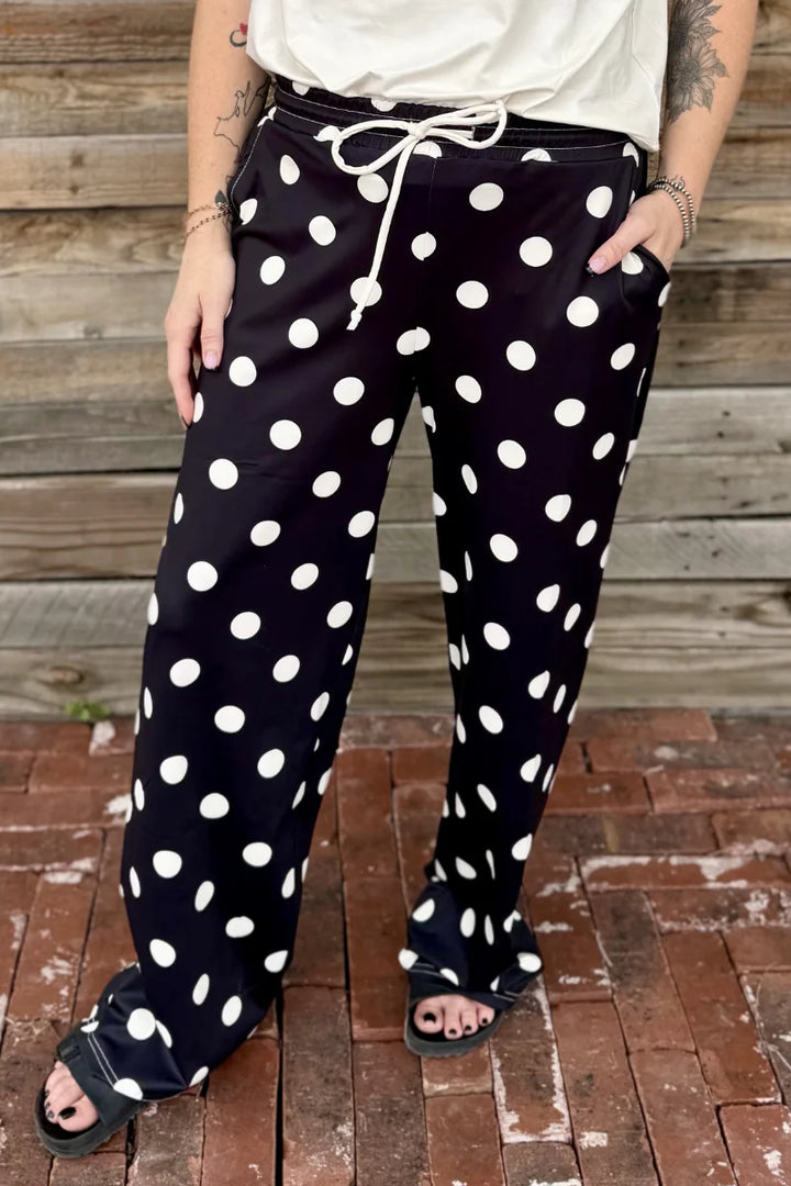 Sterling Kreek Black Polka Dot Posie Pants