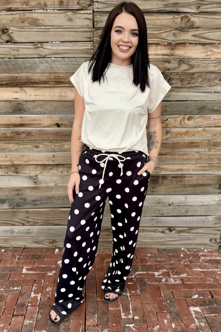 Sterling Kreek Black Polka Dot Posie Pants