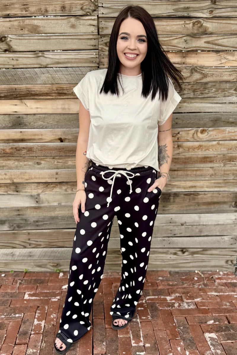 Sterling Kreek Black Polka Dot Posie Pants
