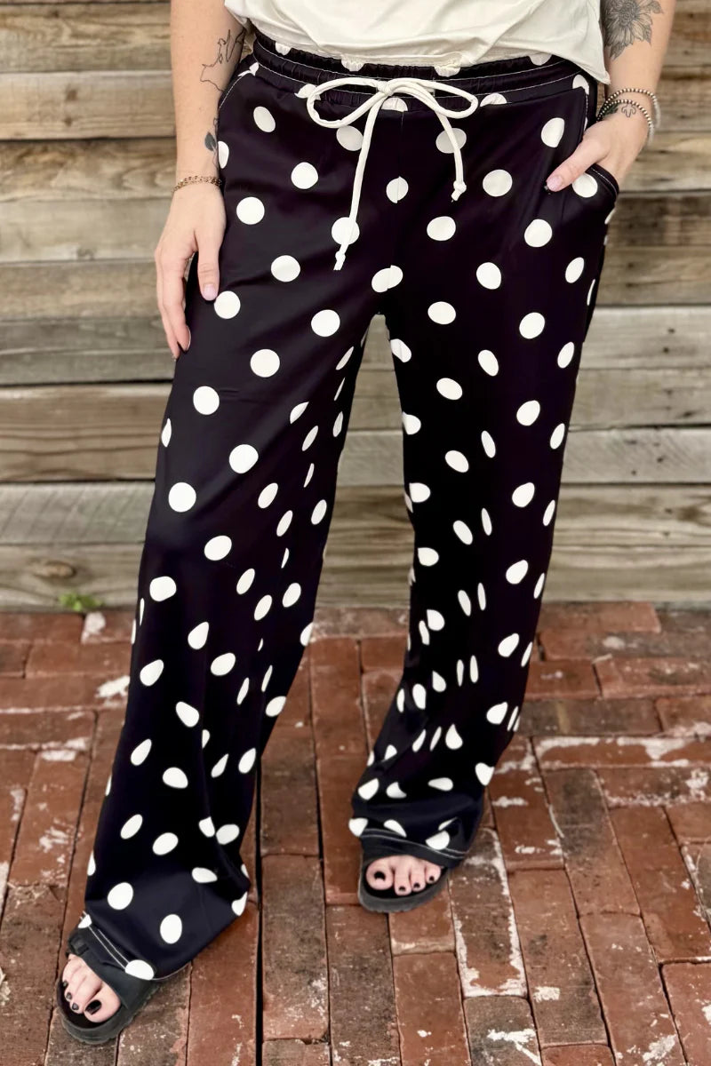 Sterling Kreek Black Polka Dot Posie Pants