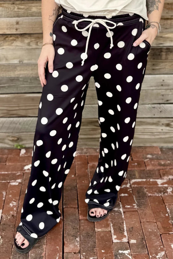 Sterling Kreek Black Polka Dot Posie Pants