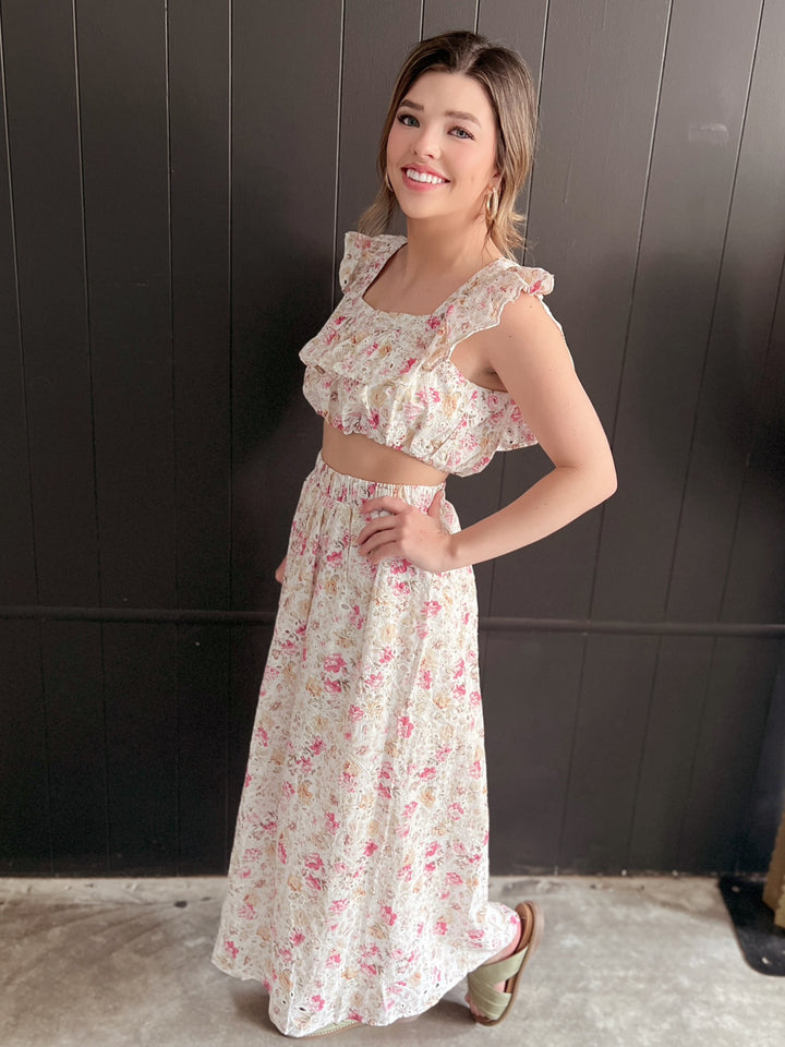 Poshly Elegant Floral Cut Out Skirt*