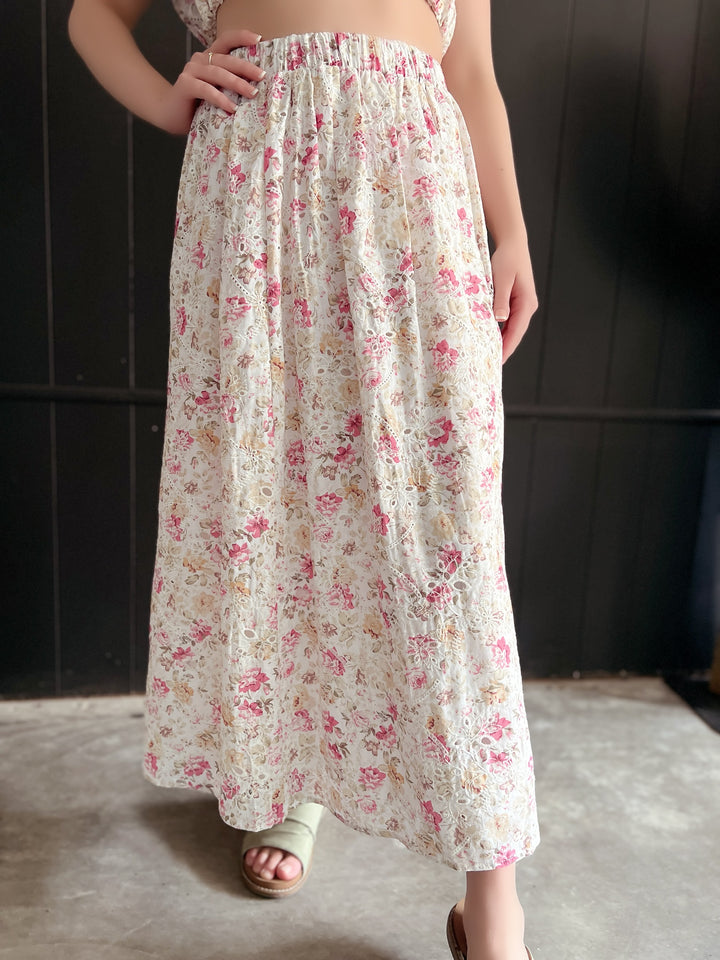 Poshly Elegant Floral Cut Out Skirt*