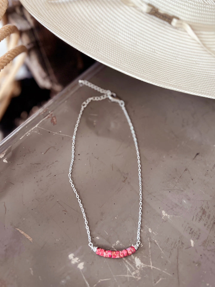 Handmade Red Gemstone Necklace | gussieduponline