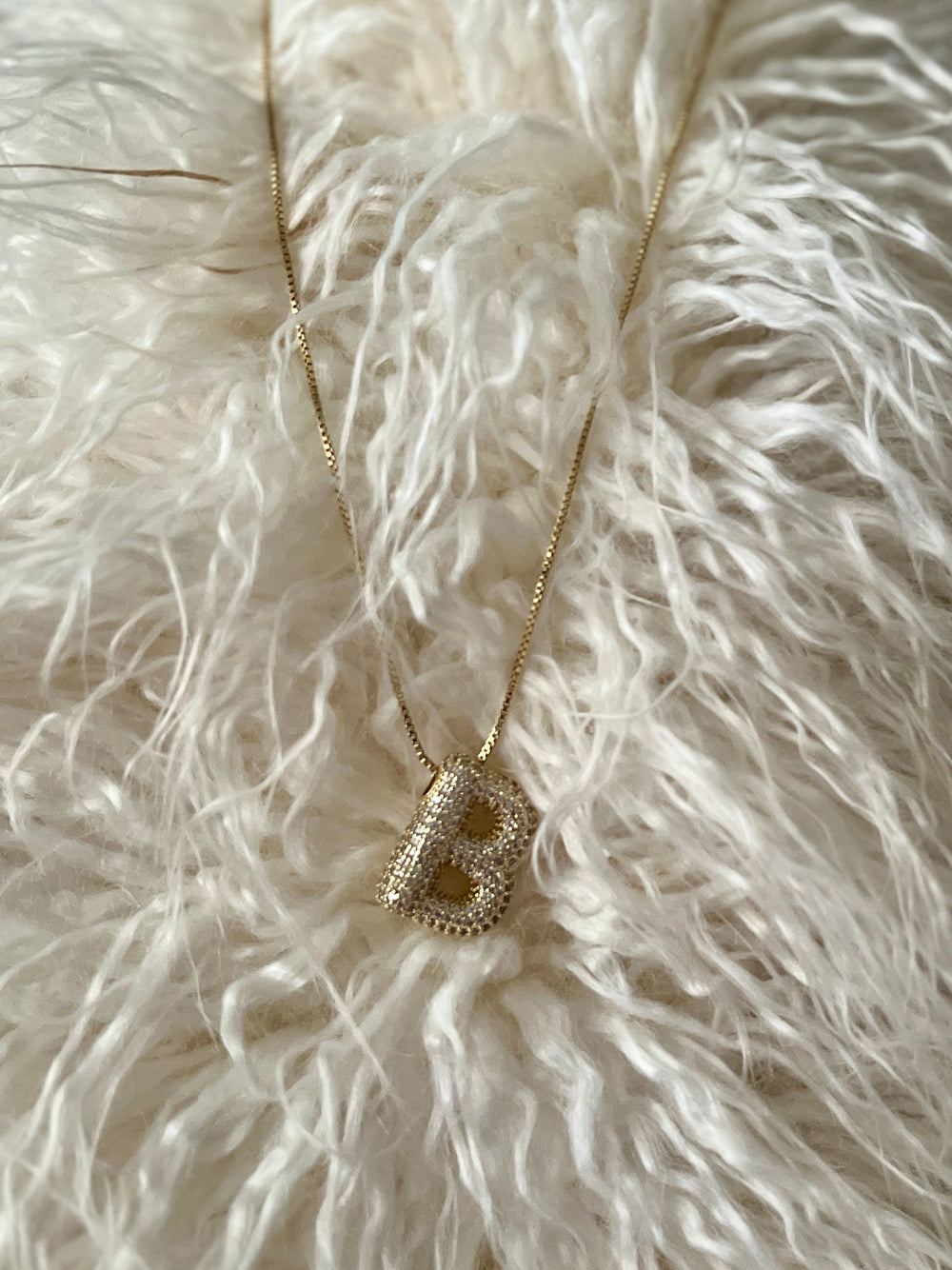 Rhinestone Bubble Letter Necklace | gussieduponline