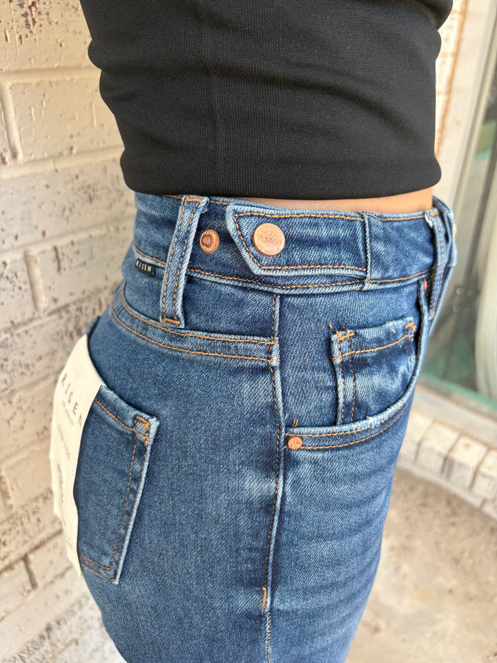 Risen High Rise Ankle Straight Jeans