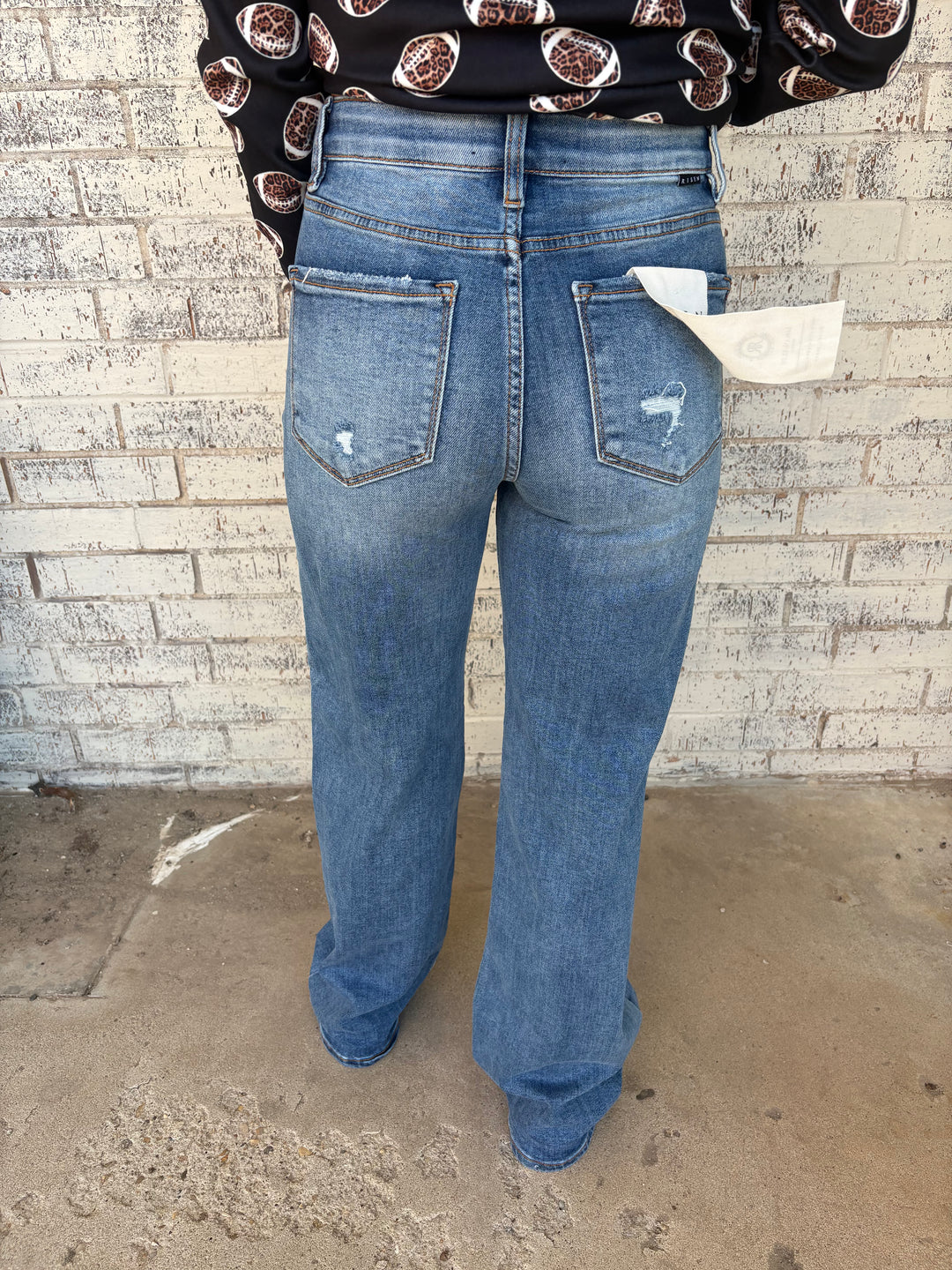 Risen Tummy Control High Rise Wide Leg Jeans