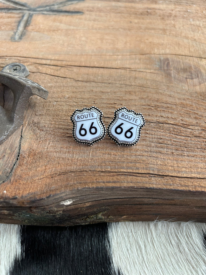 Route 66 Sign Post Earrings