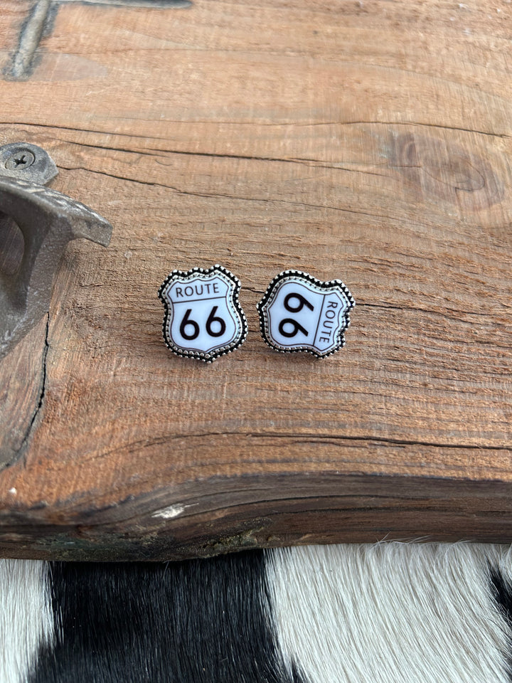 Route 66 Sign Post Earrings