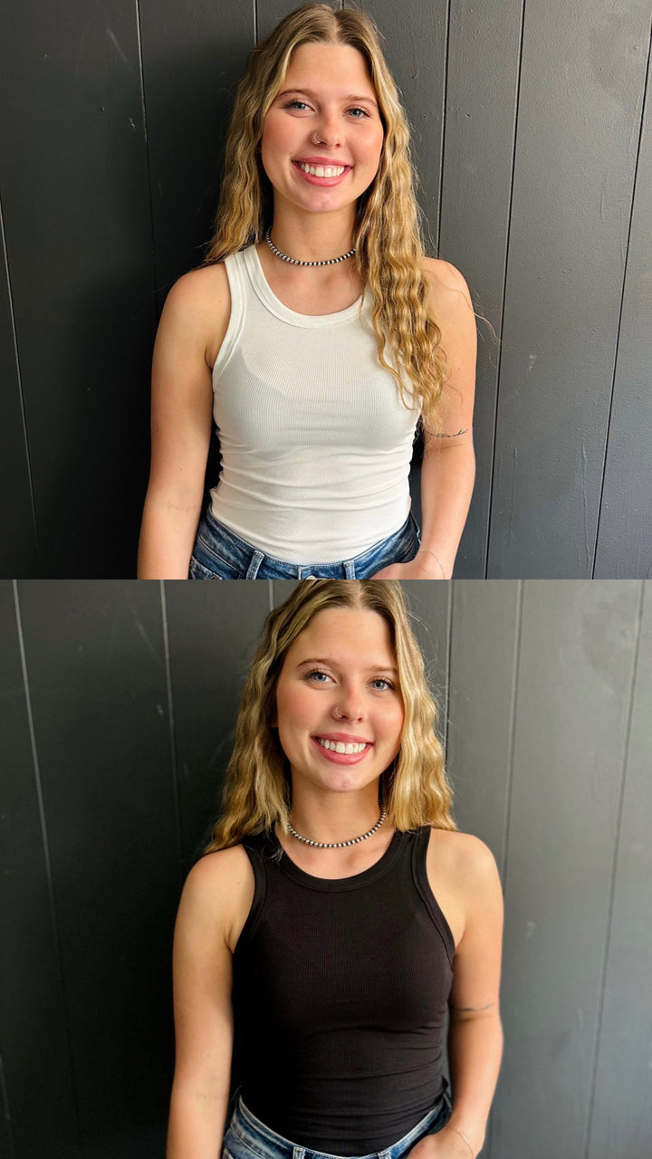 Scoop Neck Ribbed Butter Soft Tank - 2 Colors