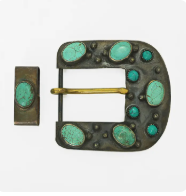 Natural Turquoise Western Belt Buckle Set