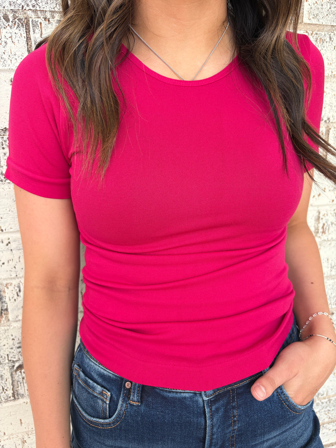 Seamless Round Neck Short Sleeve Top - 5 Colors