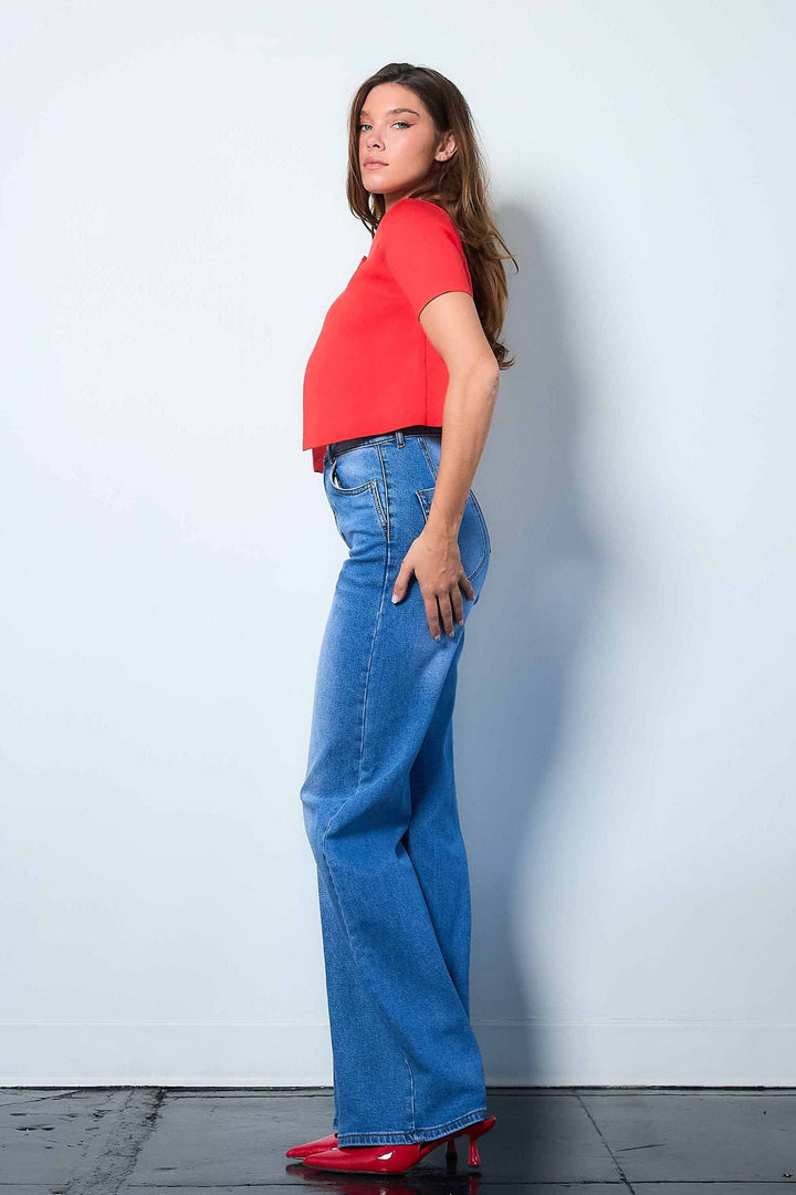 She's The Boss Wide Leg Jeans | gussieduponline